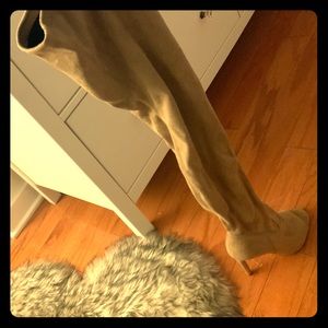 Peep Toe Thigh High Heels